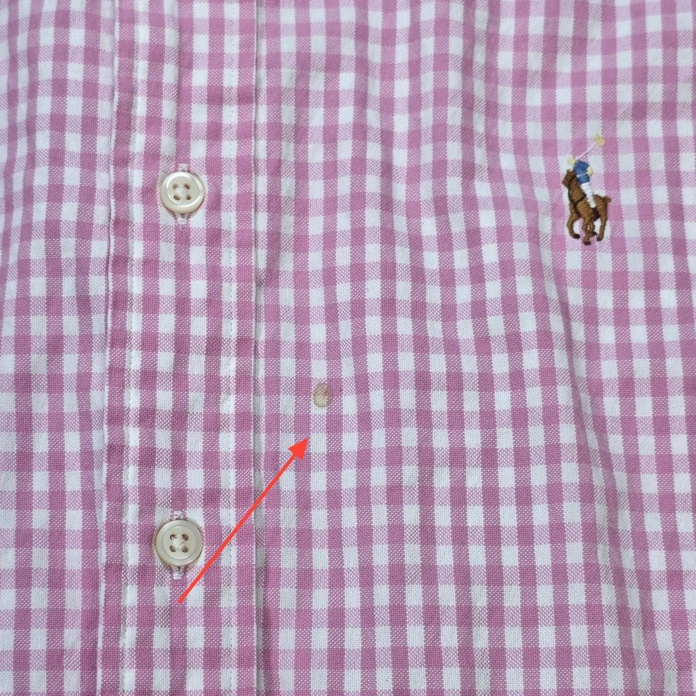 Ralph Lauren Classic Fit Gingham Shirt Men's Size XL Pink White Button Up Cotton